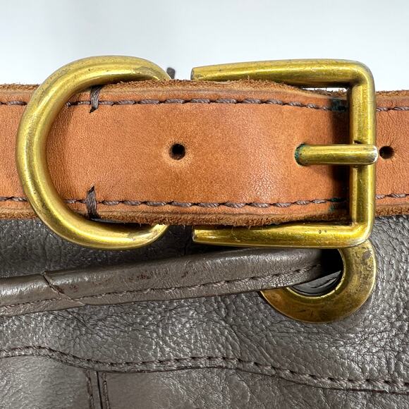 Fossil Vintage Reissue Maddox Gray Leather Drawstring Purse Bag - Picture 5 of 9